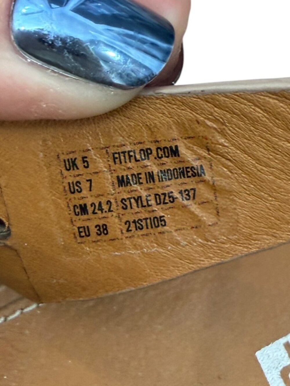 Fitflop  Eloise Leather Laser Cut Floral Platform Sandal Women's Size 7 - Picture 7 of 9